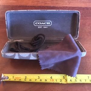Coach eyeglasses case with cleaning cloth